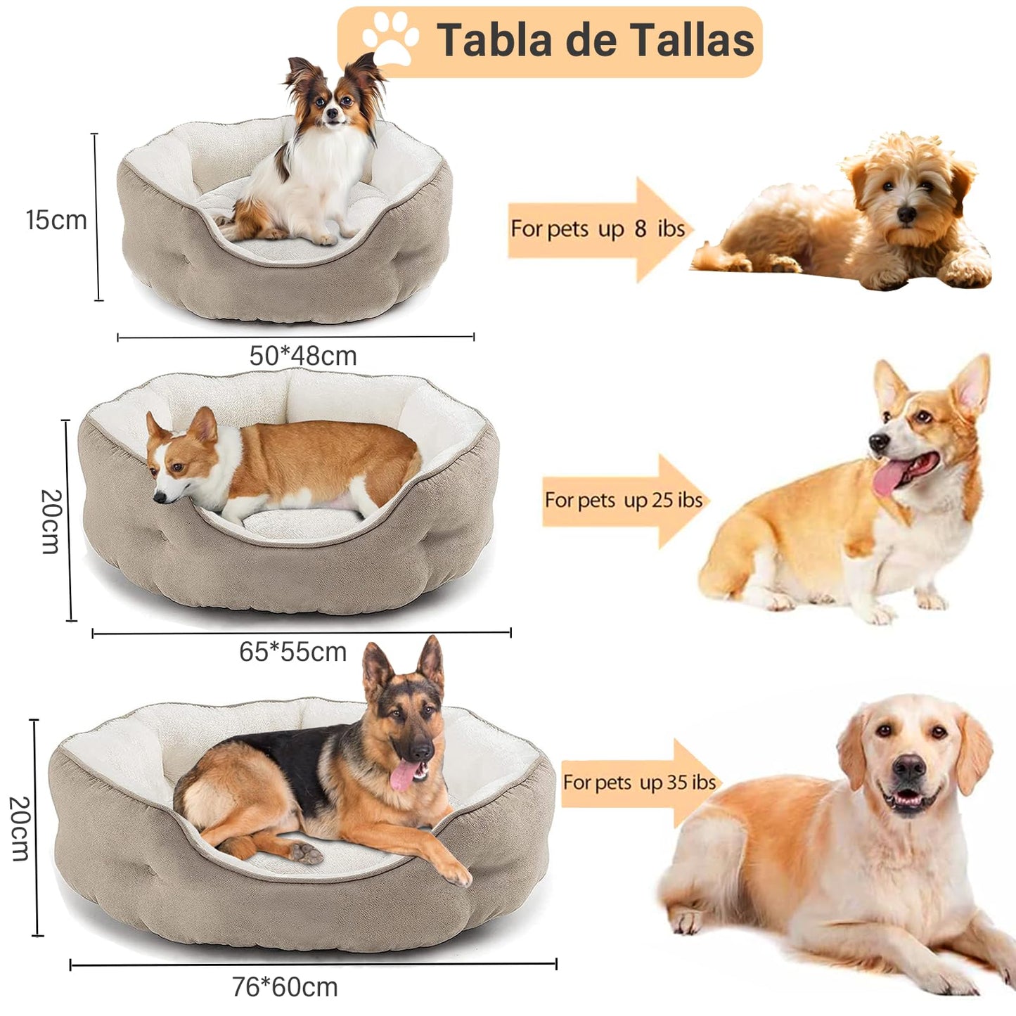 Cama OPUEW Caqui Antideslizante Terciopelo Comodidad para Perros y Gatos Pequeños