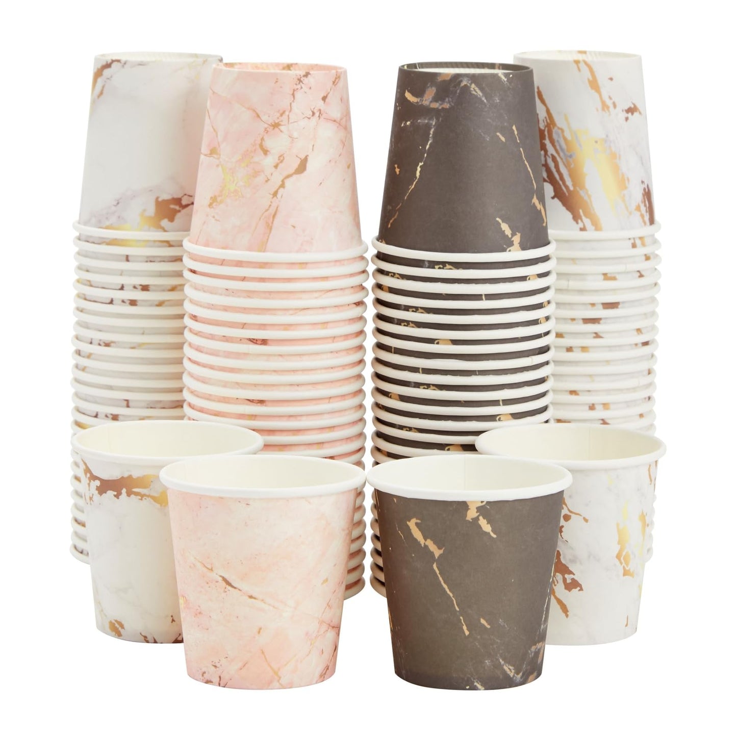 Tazas Desechables Sparkle and Bash Mármol Versátiles 4 oz
