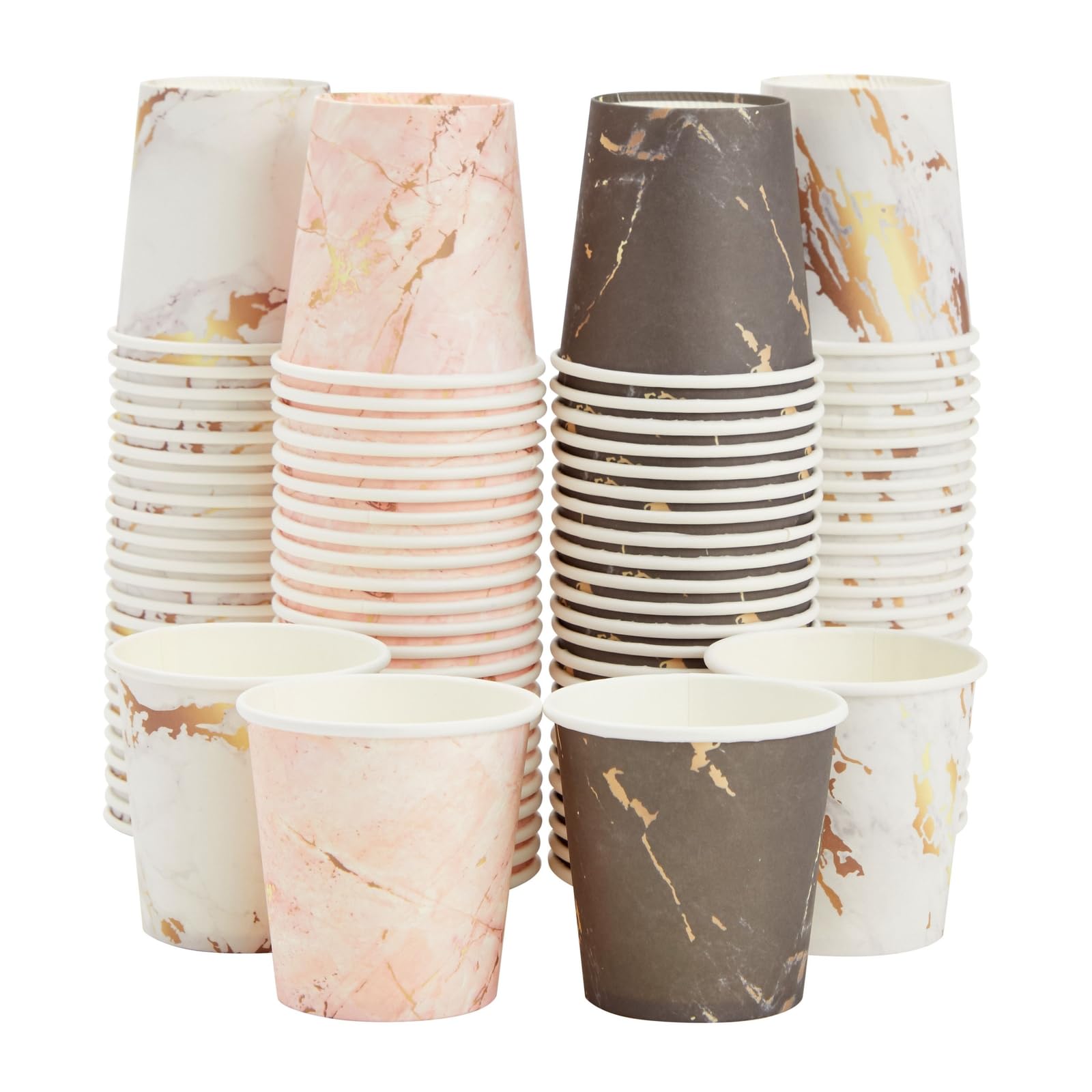 Tazas Desechables Sparkle and Bash Mármol Versátiles 4 oz