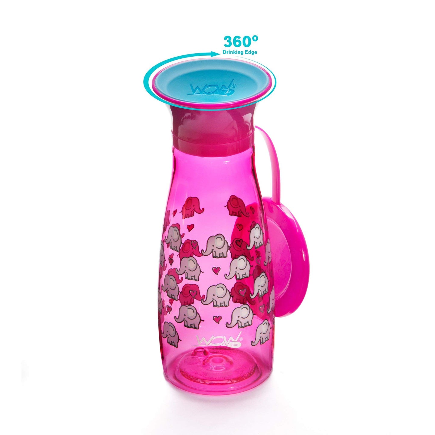 Wow Cup Mini 360 - Taza para beber, 12 onzas, paquete de 2 (rosa/verde)