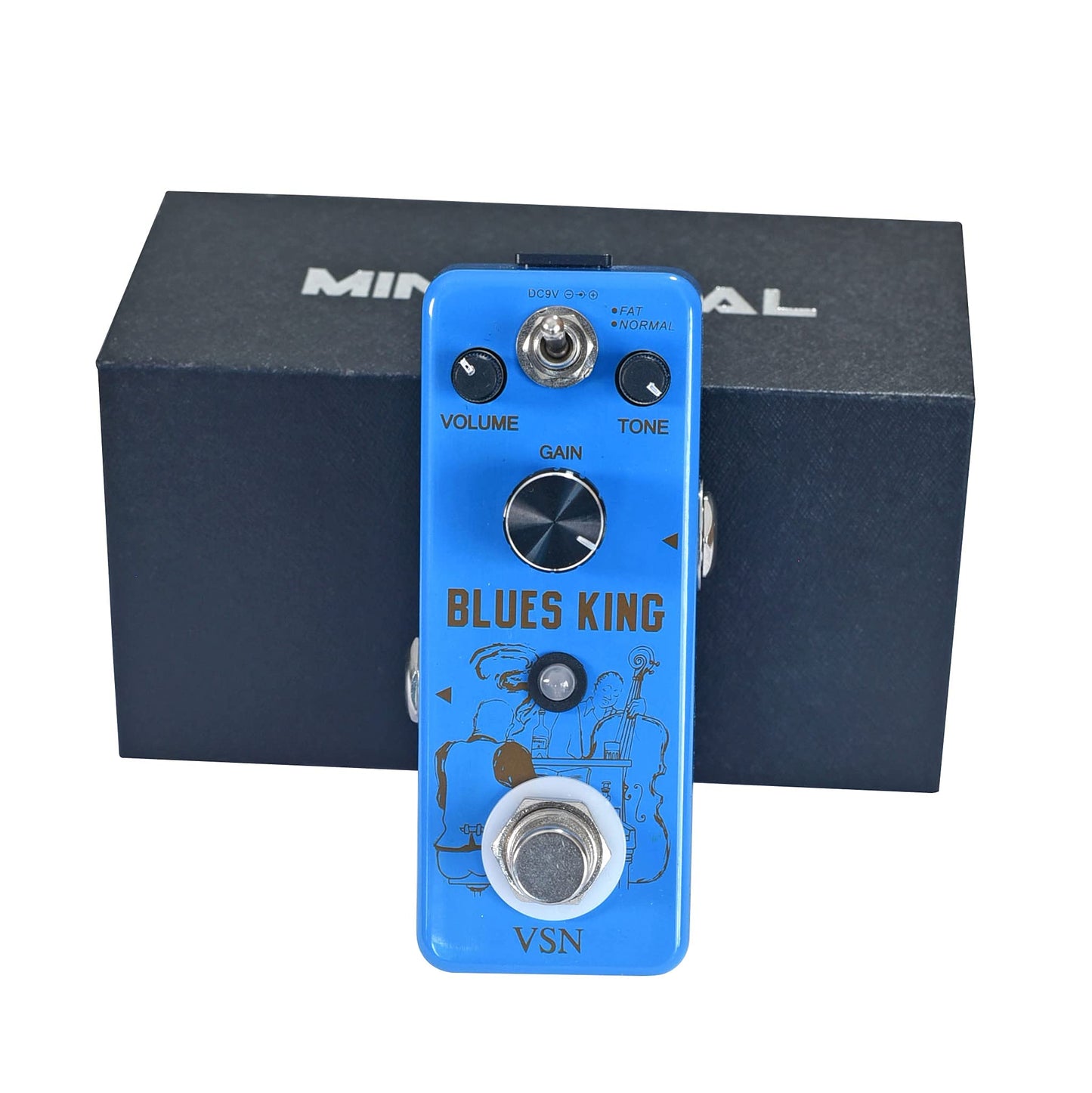 Pedal de Guitarra VSN Bluesy Blues Style Distortion Fat&Normal 2 Modes