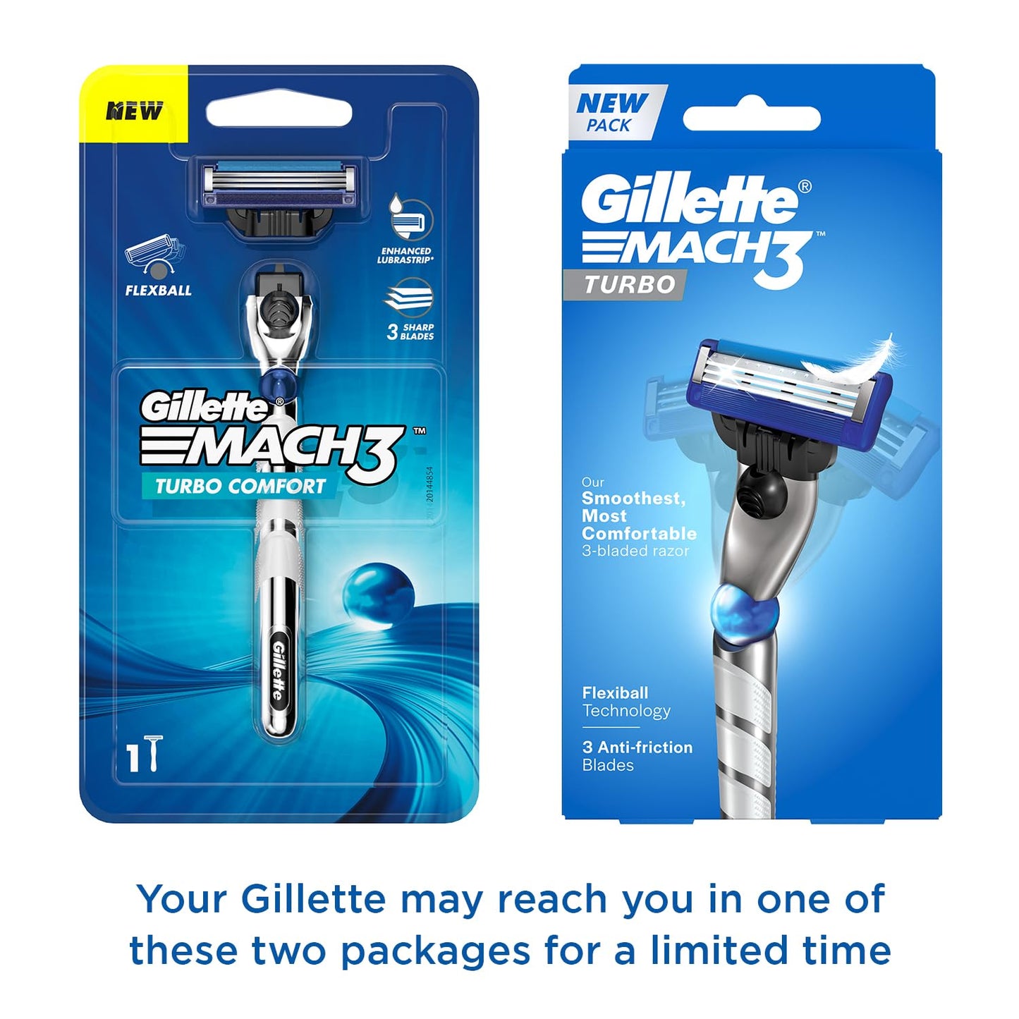 Gillette Mach3 Turbo - Maquinilla de afeitar para hombre con tecnología Flexball