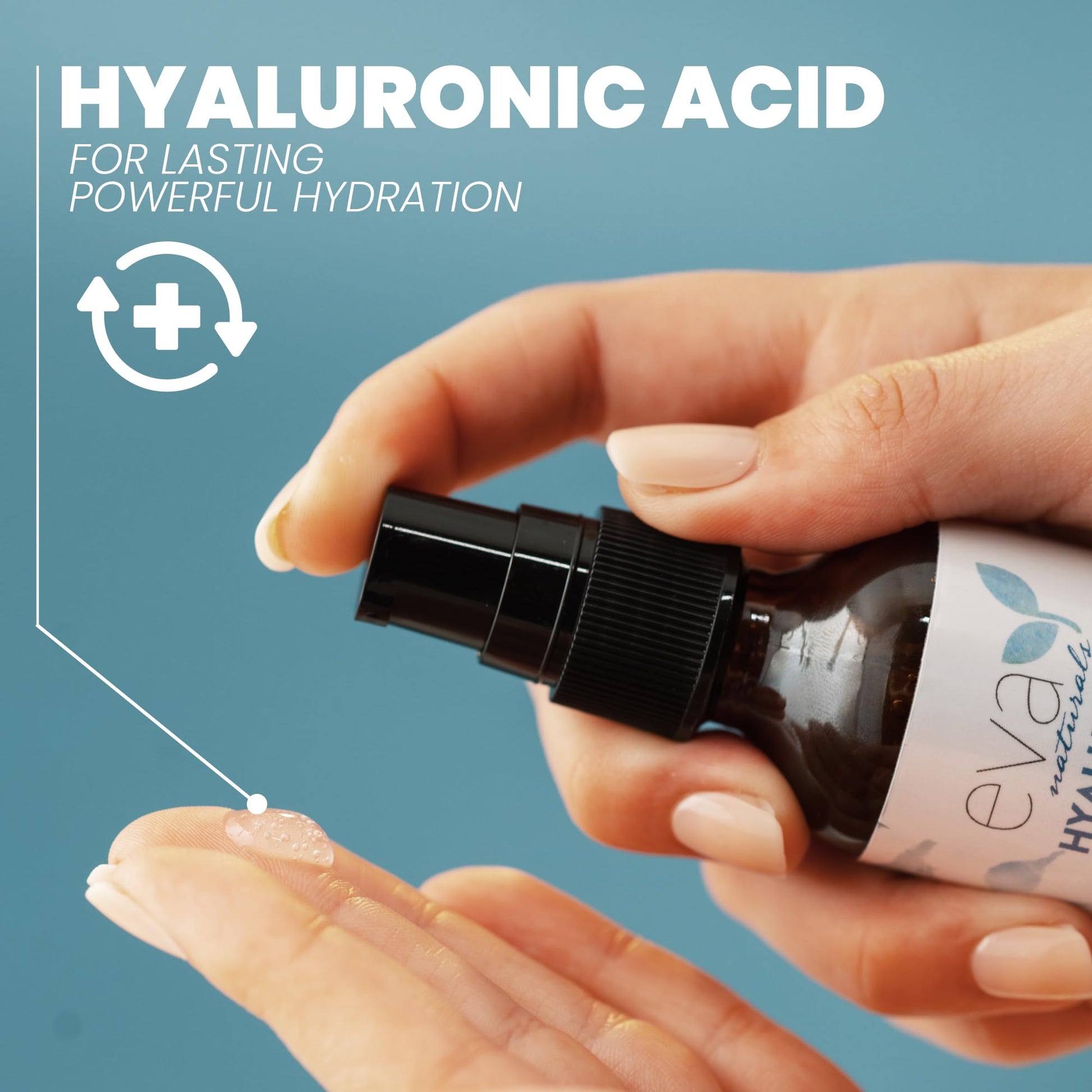 Eva Naturals Hyaluronic Acid Face Serum, Anti-Aging, Moisturizing Wrinkle Serum with Vitamin C, B