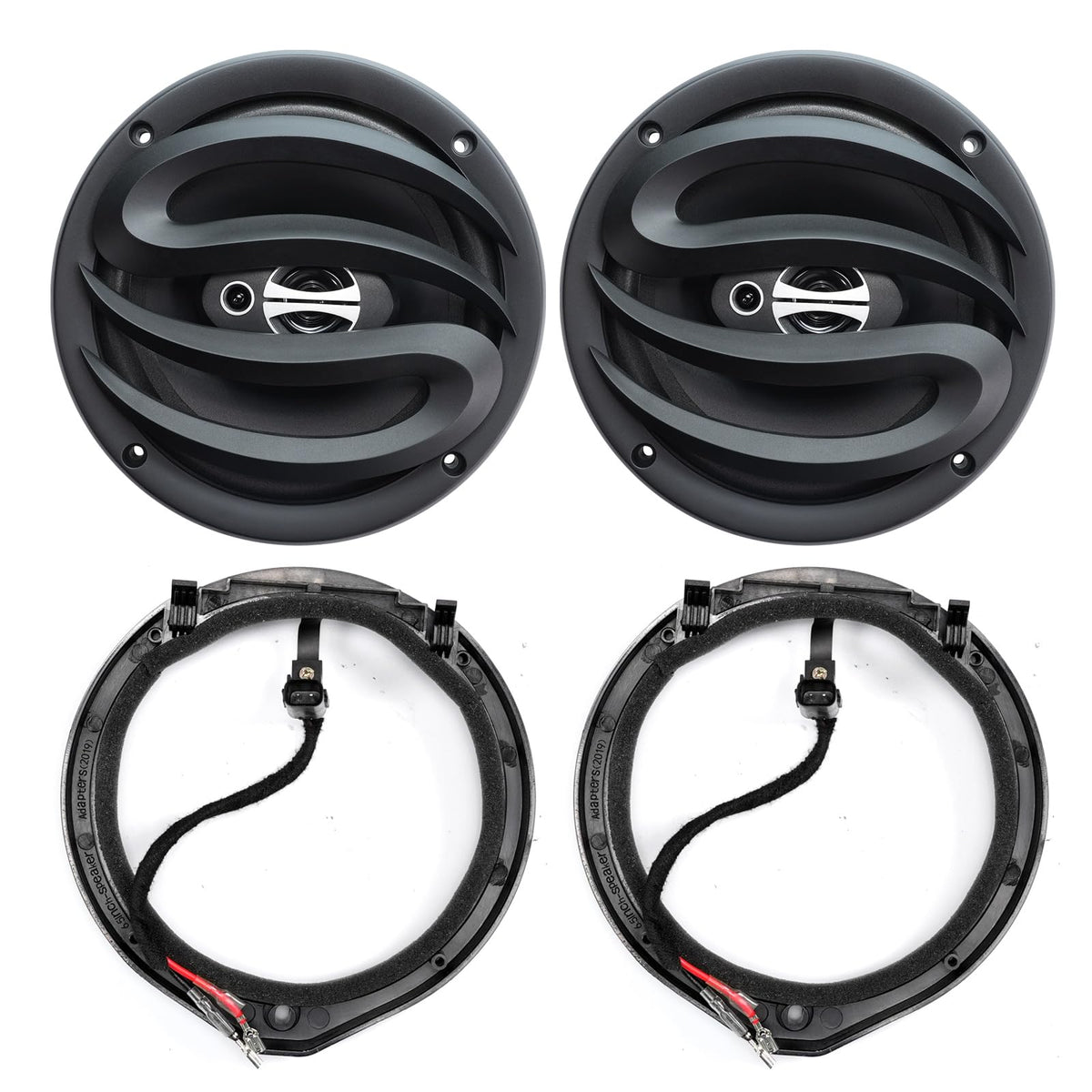 Altavoces Seventour Negro de 6.5 Pulgadas para Honda Accord 2008-2024 y Civic 2006-2024 con Adaptadores y Arnés