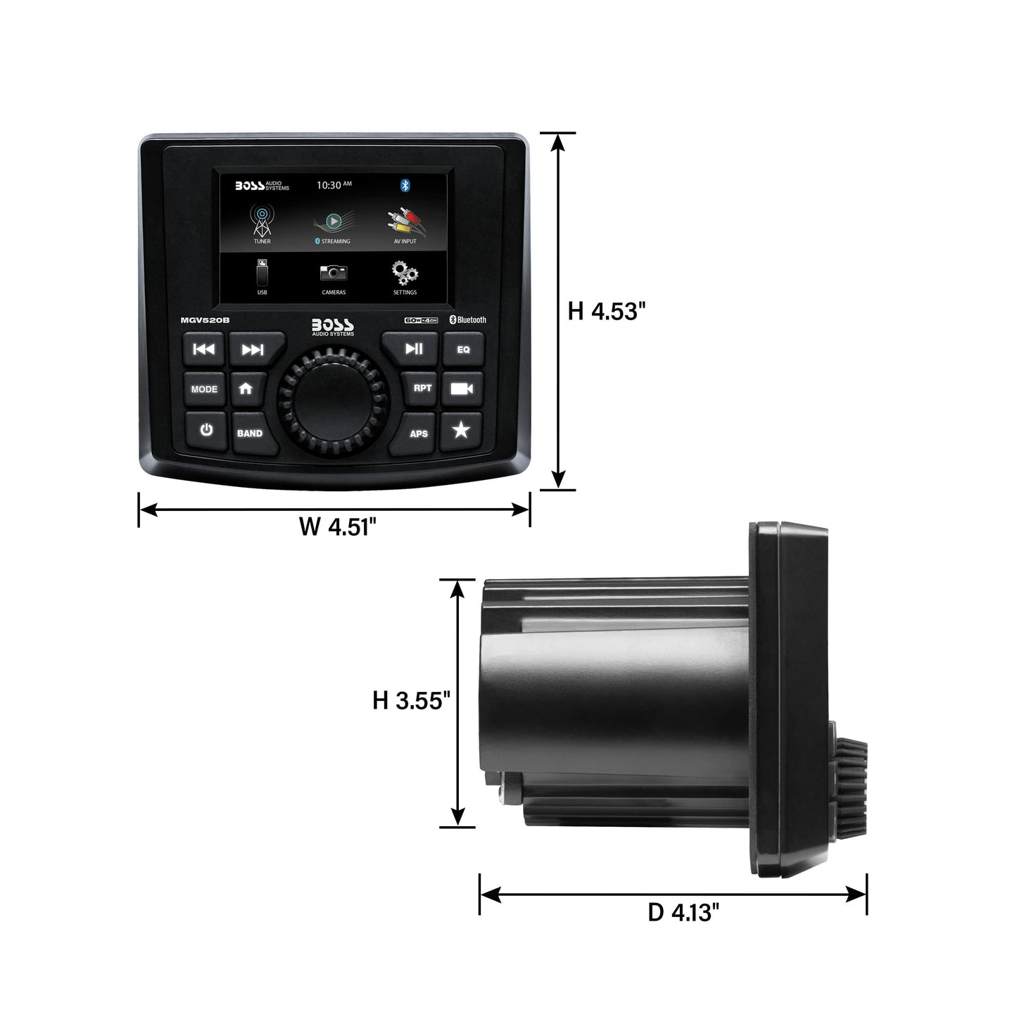 Boss Audio MGV520B Marine Stereo Head Unit - AM/FM/BT/USB [MGV520B]