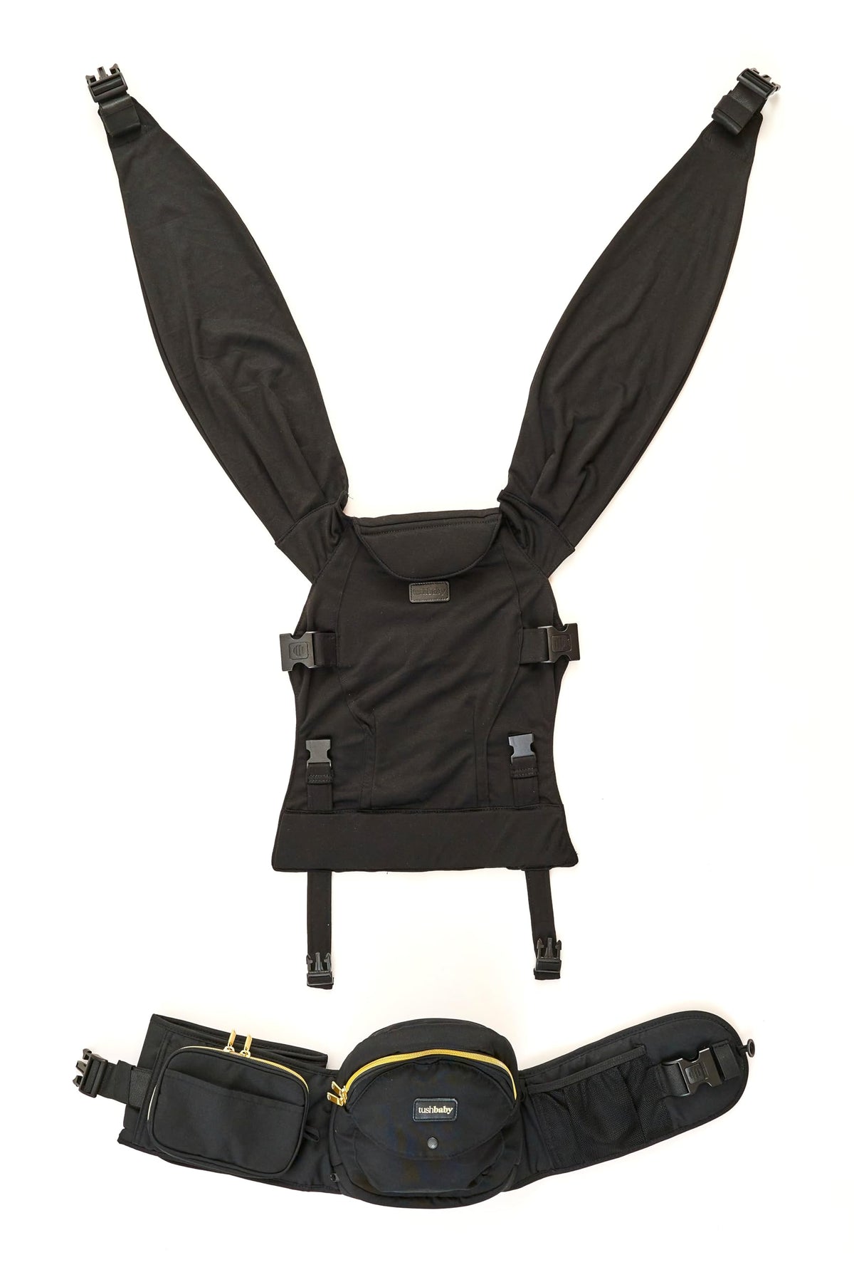 Tushbaby Portabebés 2 en 1 Convertible con Asiento de Cadera, Manos Libres