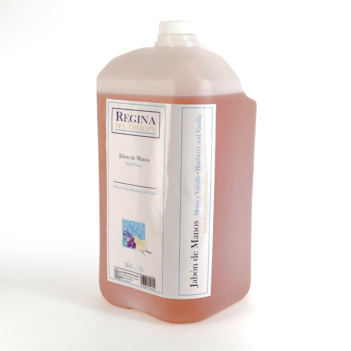 Regina Spa Therapy-Jabón para manos de uso hotelero hecho a base de esencia de moras y vainilla. 5 litros. Suavidad Aromática: Jabón de Manos para una Experiencia Sensorial.
