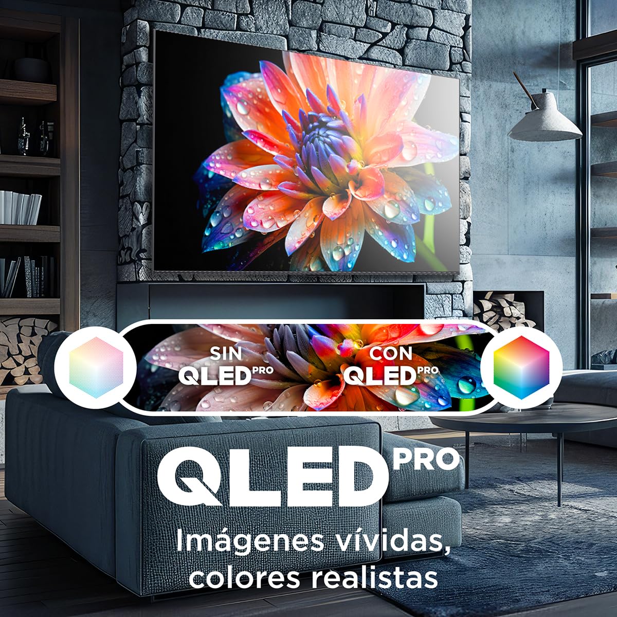 TCL Smart TV Pantalla 43" 43Q651G Google TV QLED 4K | HDR 10 250 NITS | 60 Hz | Dolby Audio Digital + | Compatible con Alexa