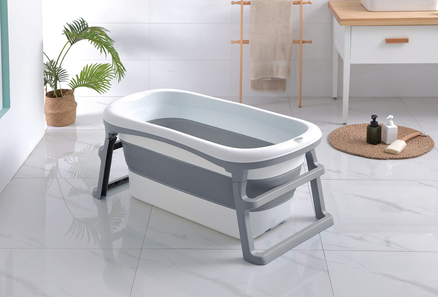 Bañera Plegable PAPU BABY Gris Grande para Niños y Adultos