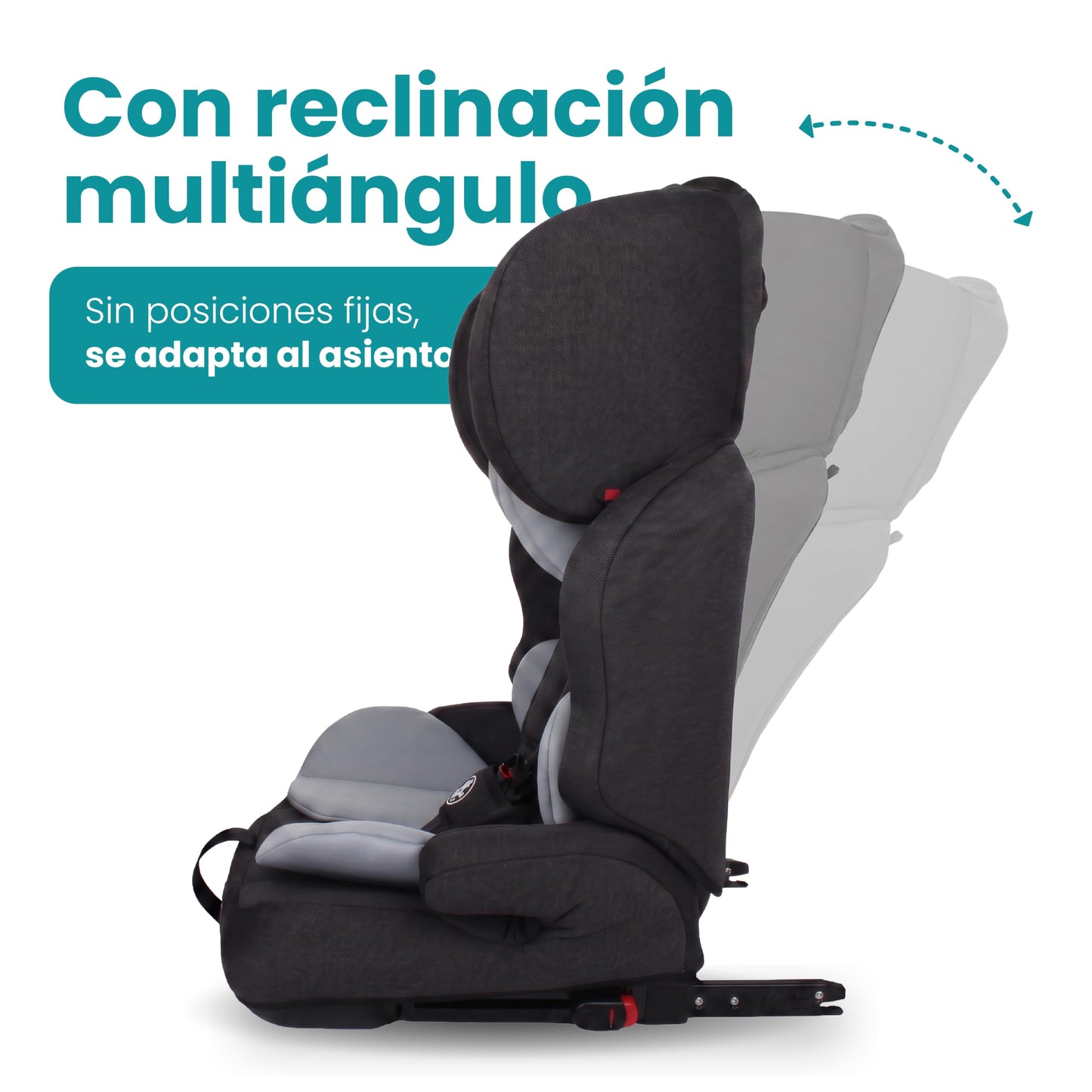 Amulay Autoasiento Booster ISOFIX Grupo 1-2-3, Convertible, Gris