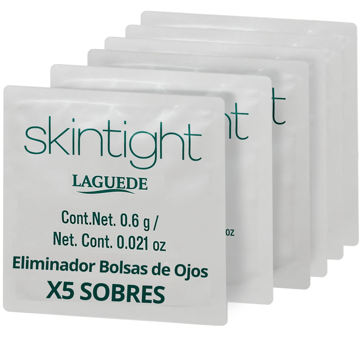 Skintight. Gel Eliminador Bolsas de Ojos Con Efecto Lifting Tensor Quita y Desinflama Bolsas Ojeras Líneas De Expresión y Arrugas - Gel Eye Tightener Para Mujeres y Hombres Apto Todo Tipo de Piel (5 sobres)