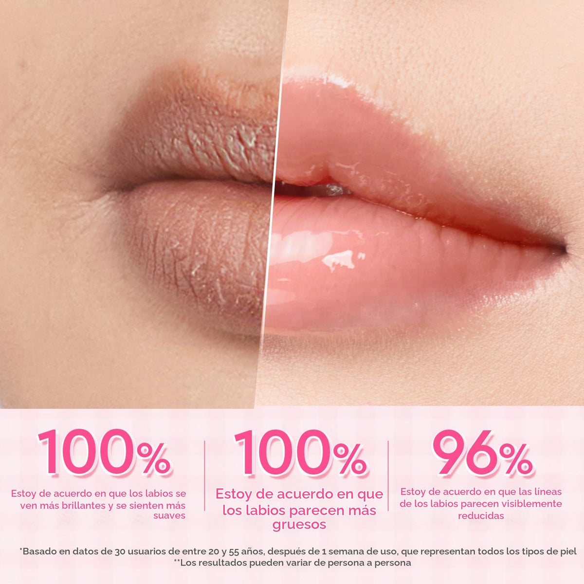 Glad2Glow sérum labial 3 en 1 con efecto iluminador, bálsamo labial con color con VC-IP y Vitamin E, brillo ligero no pegajoso con charm a juego (04 Clear)