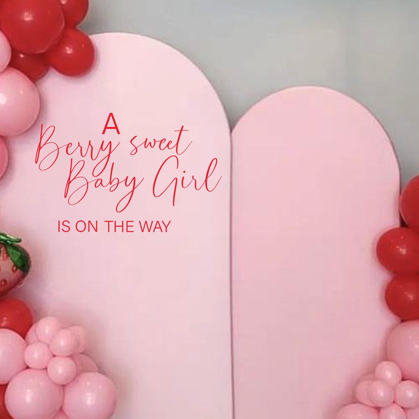 Capiont A Berry Sweet Baby Girl is on The Way - Vinilo decorativo para fiesta de baby shower, con temática de frutas dulces y bayas, suministros para fiesta de primer cumpleaños (rojo A Berry Sweet