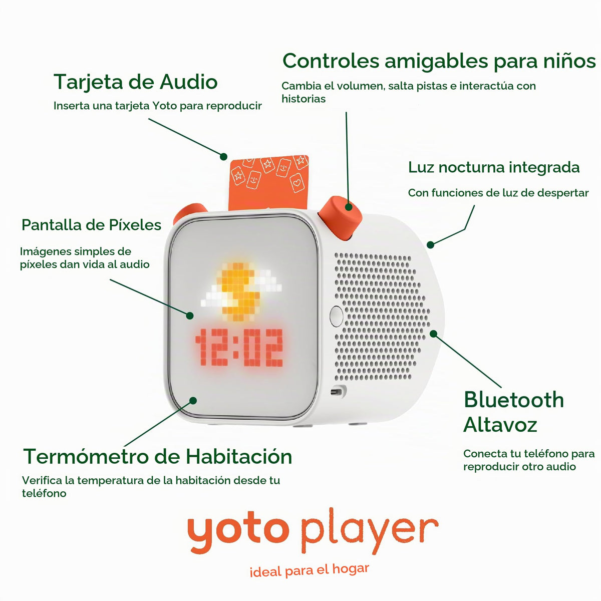 Altavoces Bluetooth YOTO 3.ª Gen Azul con Tarjeta Personalizable para Niños