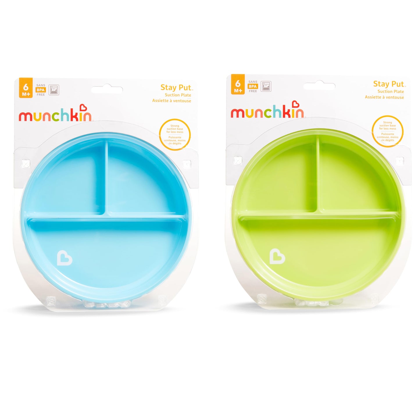 Platos De Succión Dividida Munchkin Rosa Morado para Niños Pequeños
