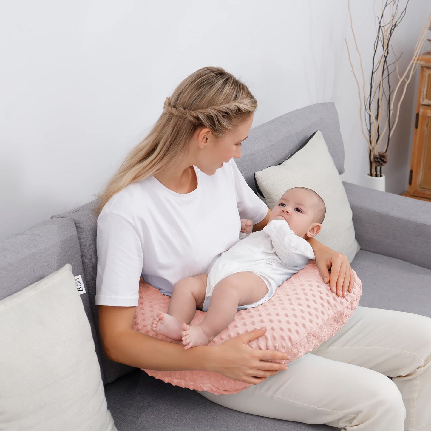 Funda de almohada Aullar para almohada de lactancia y posicionador para lactancia y alimentación con biberón, apoyo para bebé, tiempo de barriga, apoyo para sentarse al bebé, apoyo durante el tiempo