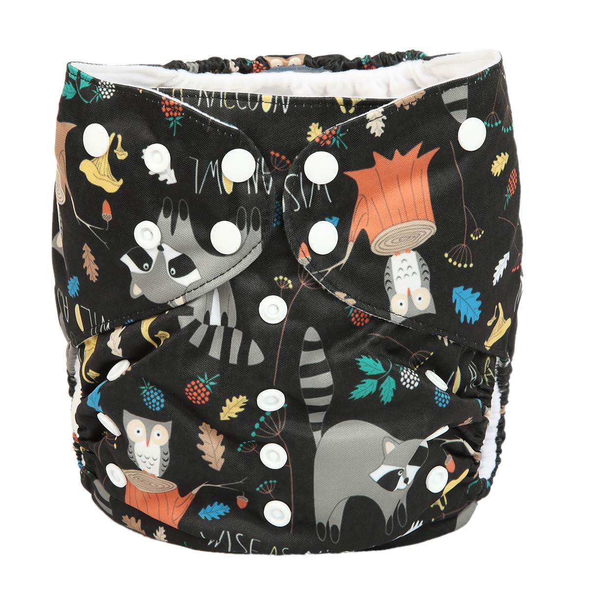 Sigzagor - Pañal infantil de 2 a 7 años de edad, pañal, bolsillo reutilizable, lavable, para bebés y niños pequeños, Racoon Owl