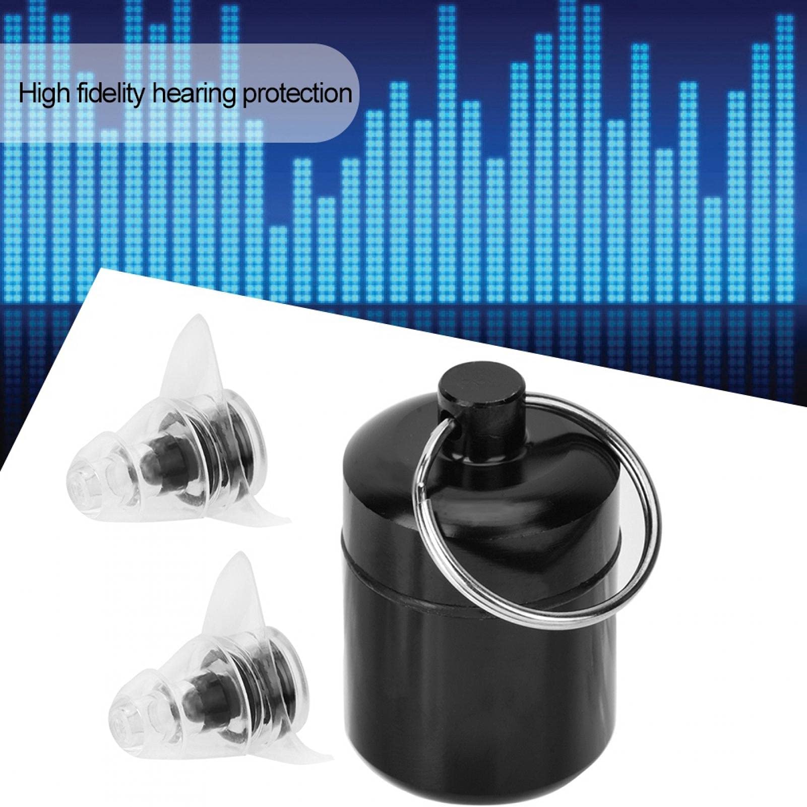Tapones para los Oídos Alta Fidelidad Protección Auditiva Negro Reducción de Ruido 27dB para Concierto y Festival de Música