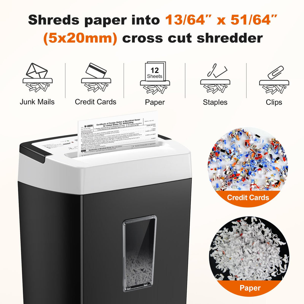 Trituradora De Papel Bonsaii Resistente De Corte Cruzado 12 Hojas