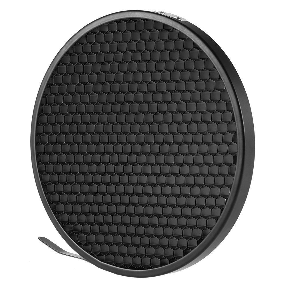 Andoer – 17,8 cm Reflector estándar Difusor Lámpara de techo, Plato con 60 ° Rejilla de panal para Bowens Studio Flash estroboscópico luz Speedlite