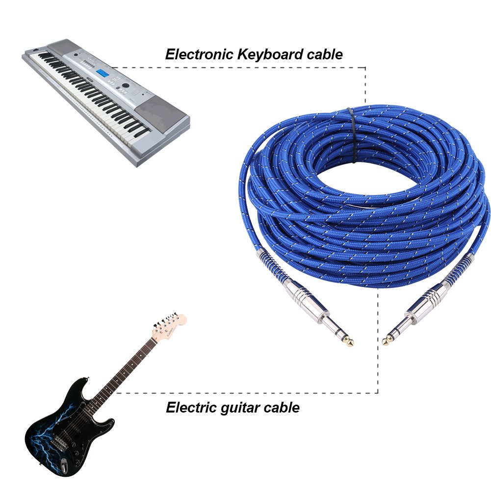 Cable de Audio Estéreo Zerone 6,35 mm Reducción de Ruido y Alta Fidelidad para Instrumentos Musicales 20 m