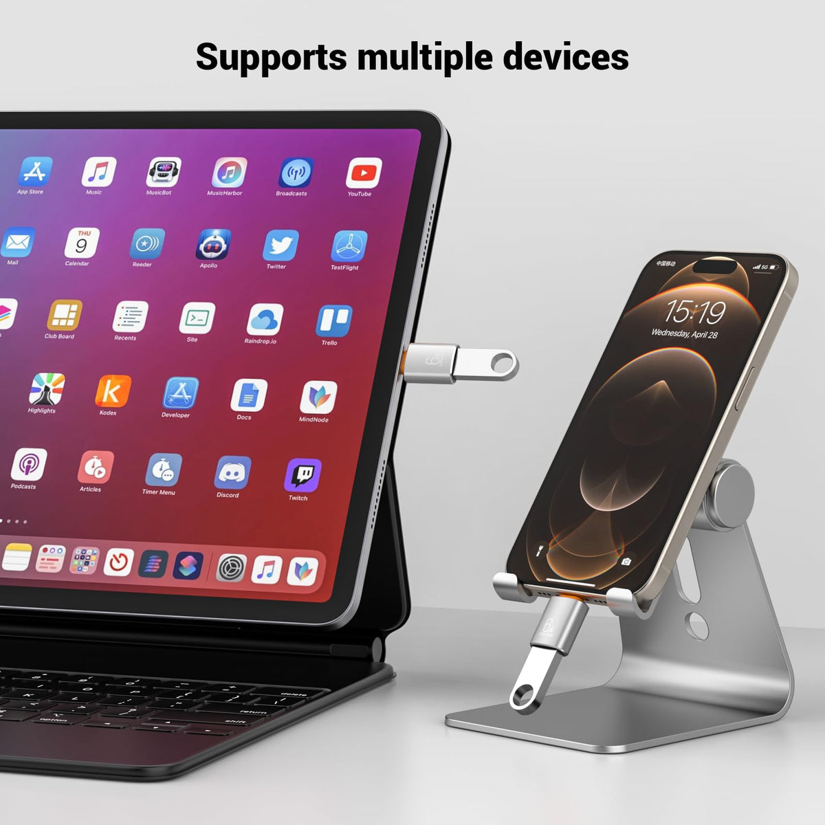 Adaptador USB C Pastall Negro de 10 Gbps y 120 W