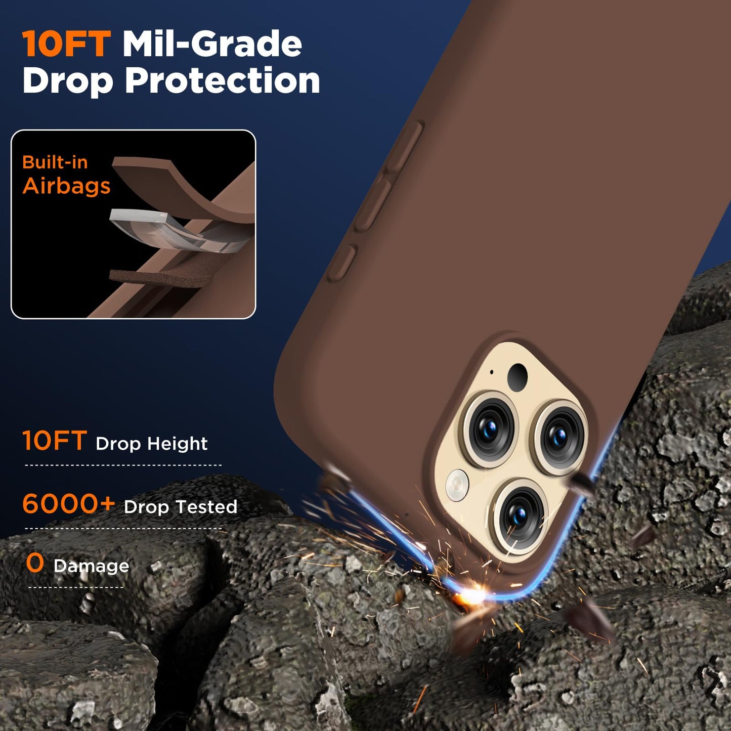 COFFKER - Funda compatible con iPhone 15 Pro, funda de silicona líquida, cuerpo completo, a prueba de golpes, funda delgada y delgada para teléfono con forro de microfibra suave antiarañazos, color