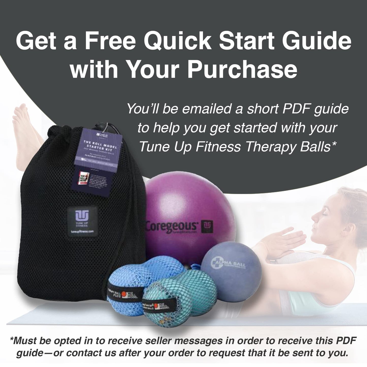 Pelota de Terapia Tune Up Fitness Graphite Coregeous para Masaje Abdominal y Liberación Miofascial