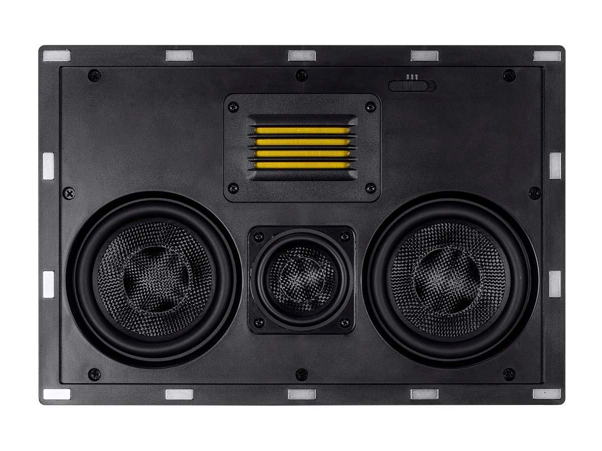 Mono 3-Way Carbon Fiber In-Wall Speaker Center Channel - Dual 5.25-Inch (Single) with Ribbon Tweeter - Amber Series
