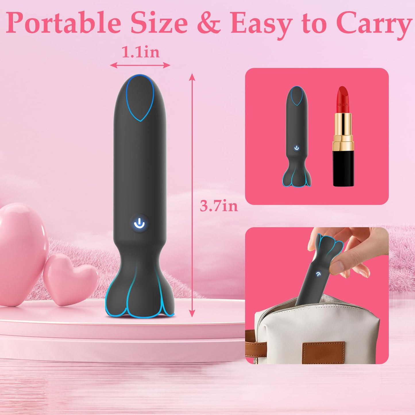 AXIVUX Mini Vibrador Bala Para Adultos: Vibradores Controlados Por App, Juguetes Sexuales Femeninos Con 9 Modos De Vibración, Consolador Con Efecto Lápiz Labial Para El Punto G Y El Clítoris, Vibrador