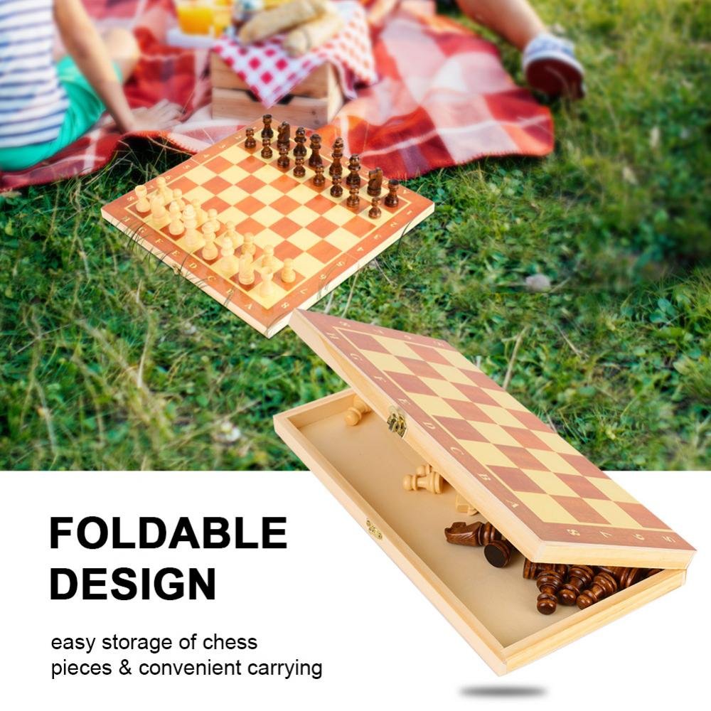 Keenso Juego de ajedrez de, Tablero de ajedrez de portátil Tablero Plegable Juego de ajedrez para Fiestas Actividades Familiares Niños y Adultos