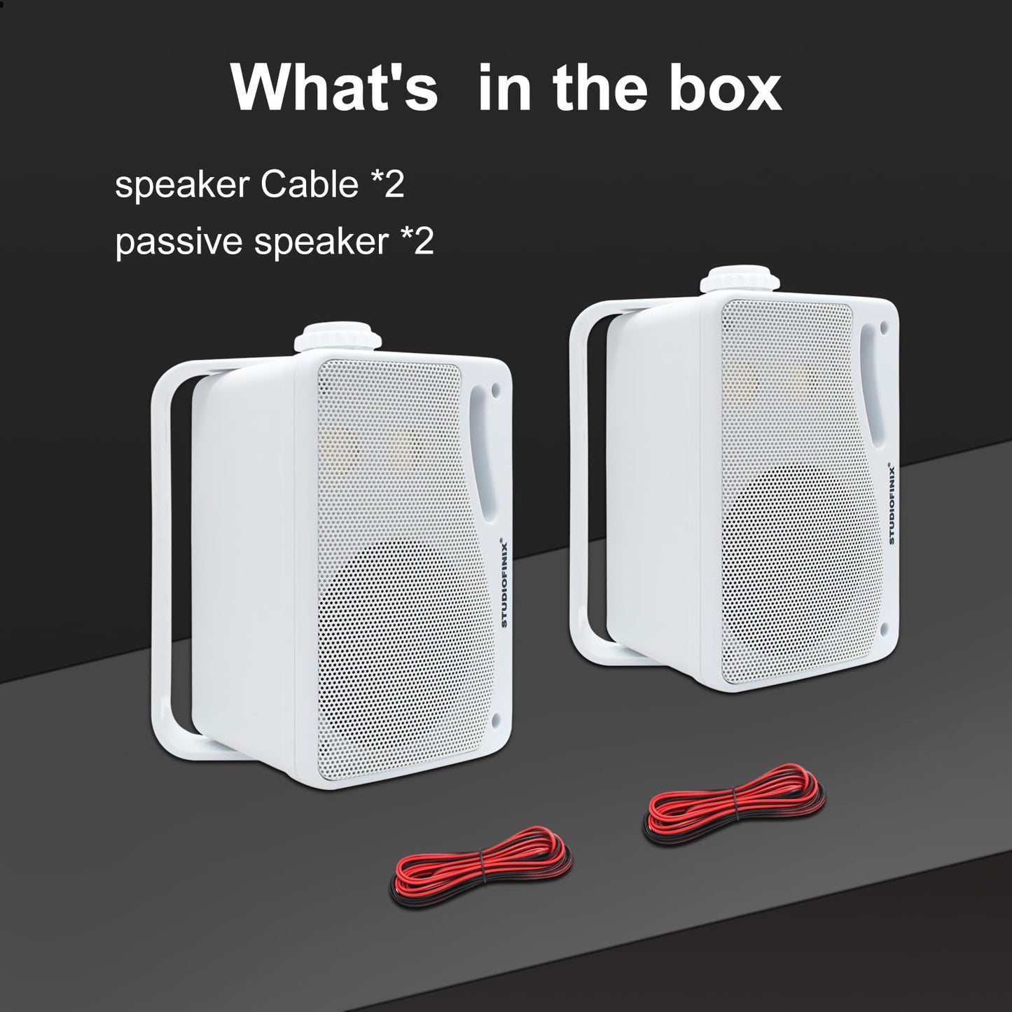 STUDIOFINIX - Altavoces pasivos para exteriores con cable, impermeables, de 3.5 pulgadas, 3 vías, 200 W en superficie, marinos y de pared, adecuados para el hogar, barco, piscina, patio, uso en