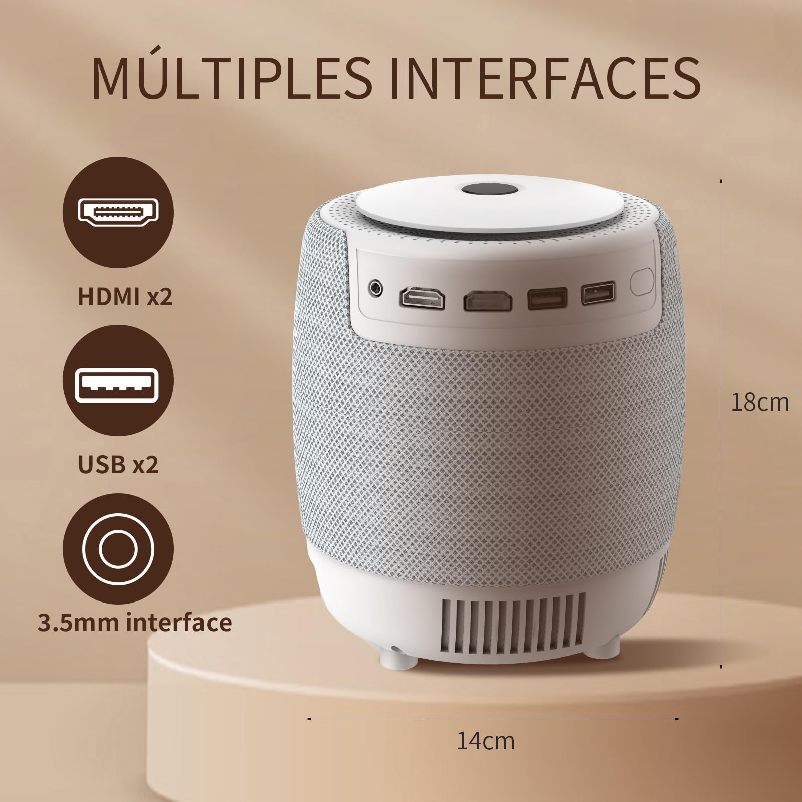 Genérico Proyector Inteligente portátil WiFi Bluetooth 4K 1080p Pantalla Grande para casa películas al Aire Libre reuniones y Juegos