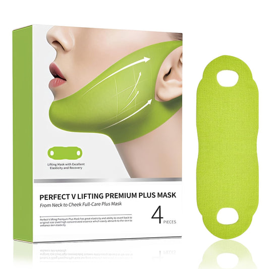 Parche Hidrogel Orejero V‑Line para Papada y Mandíbula, Efecto Frío Reafirmante, Hidratante para Contorno Facial, 4 Piezas