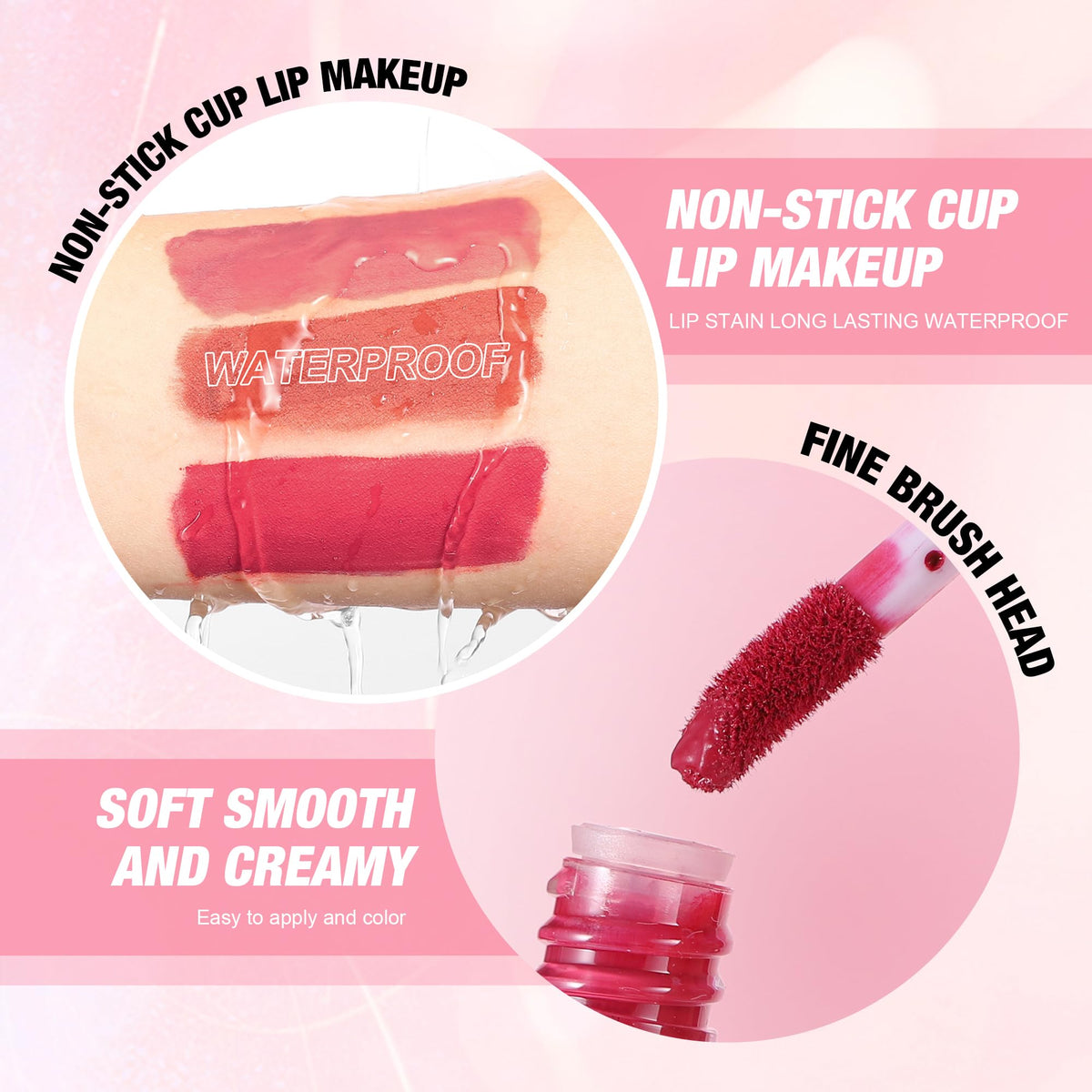Allphv Set de Labiales Líquidos 4 Piezas- Kit de Maquillaje Diario (B)