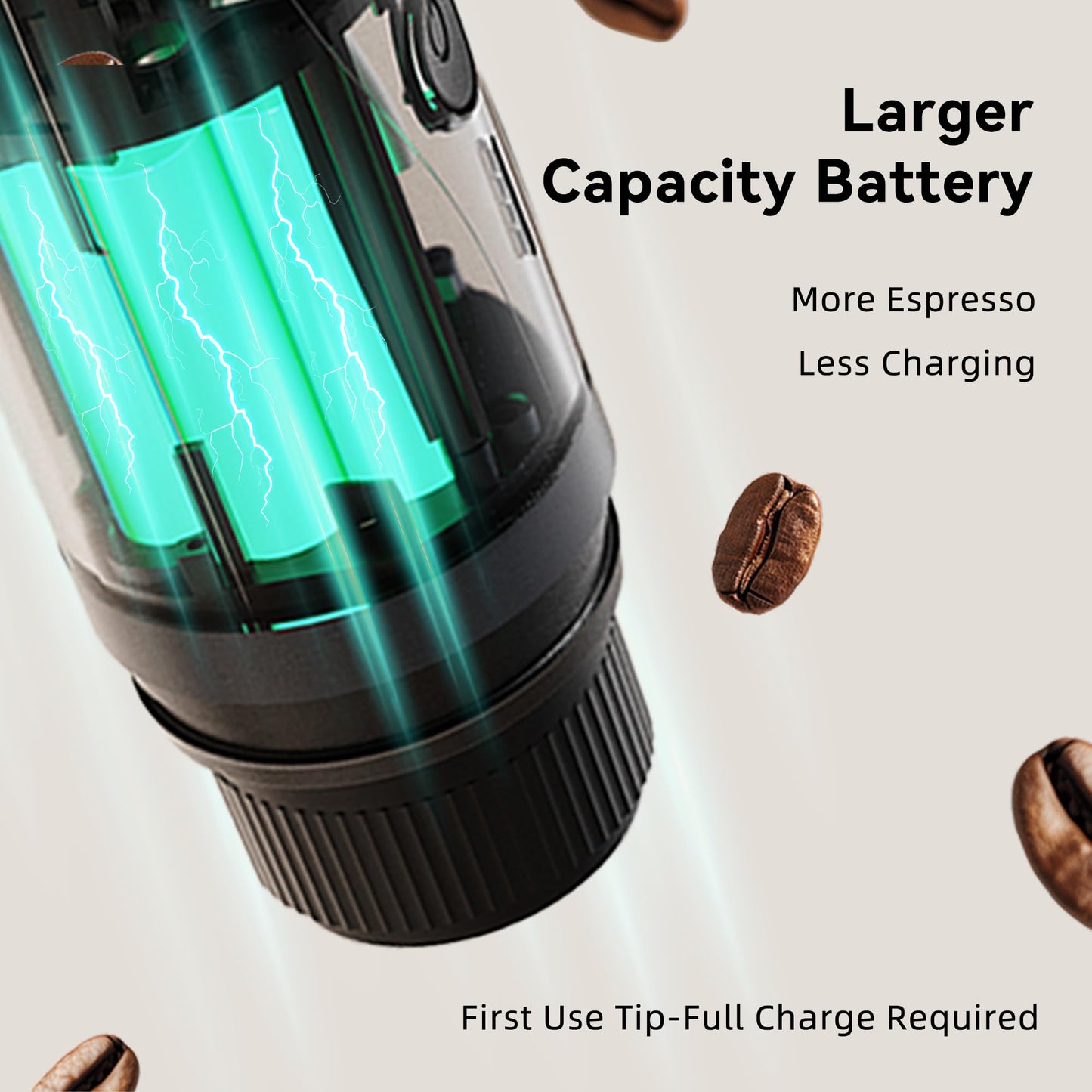 Máquina de café espresso portátil, mini máquina de café eléctrica autocalentada, presión de 20 bares compatible con cápsulas NS y molienda fina para viajes, camping, senderismo (negro)