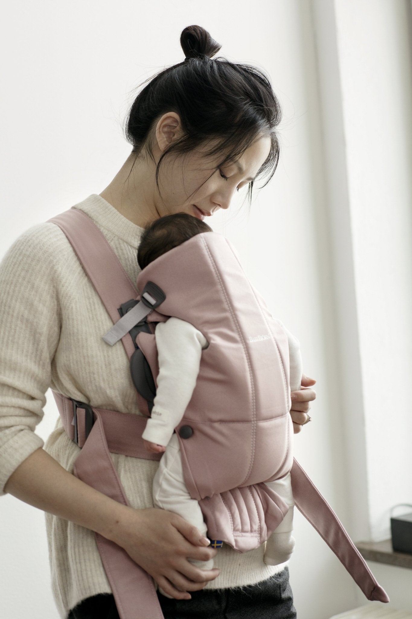 Babybjorn - Mini portabebés, Algodón, Rosado (Dusty Pink)