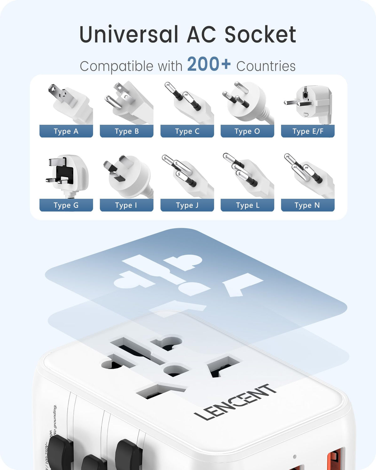 Adaptador de Viaje Universal LENCENT PD20W