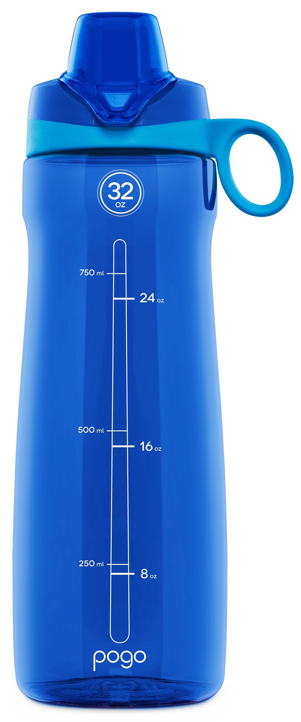 Pogo Botella de Agua con Tapa deslizable, de plástico sin BPA, 532.32 ml, Azul