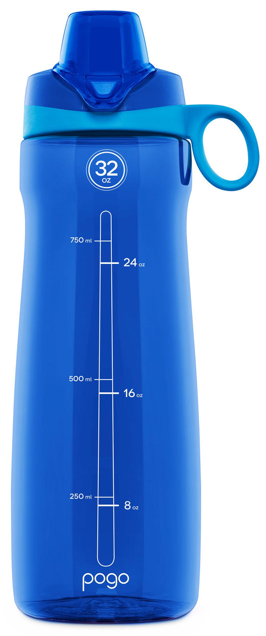 Pogo Botella de Agua con Tapa deslizable, de plástico sin BPA, 532.32 ml, Azul