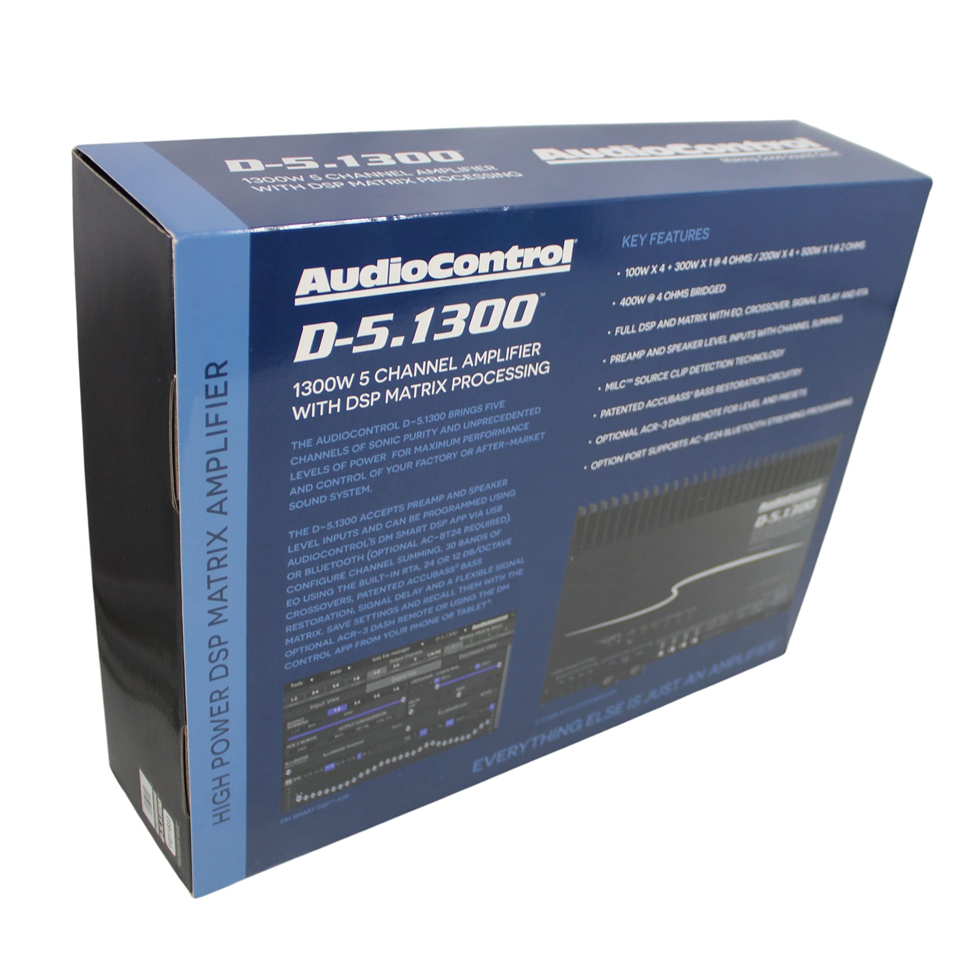 AudioControl D-5.1300 - Matriz DSP de alta potencia, 5 canales, 1300 vatios, amplificador de audio para coche con Accubass, alta fidelidad