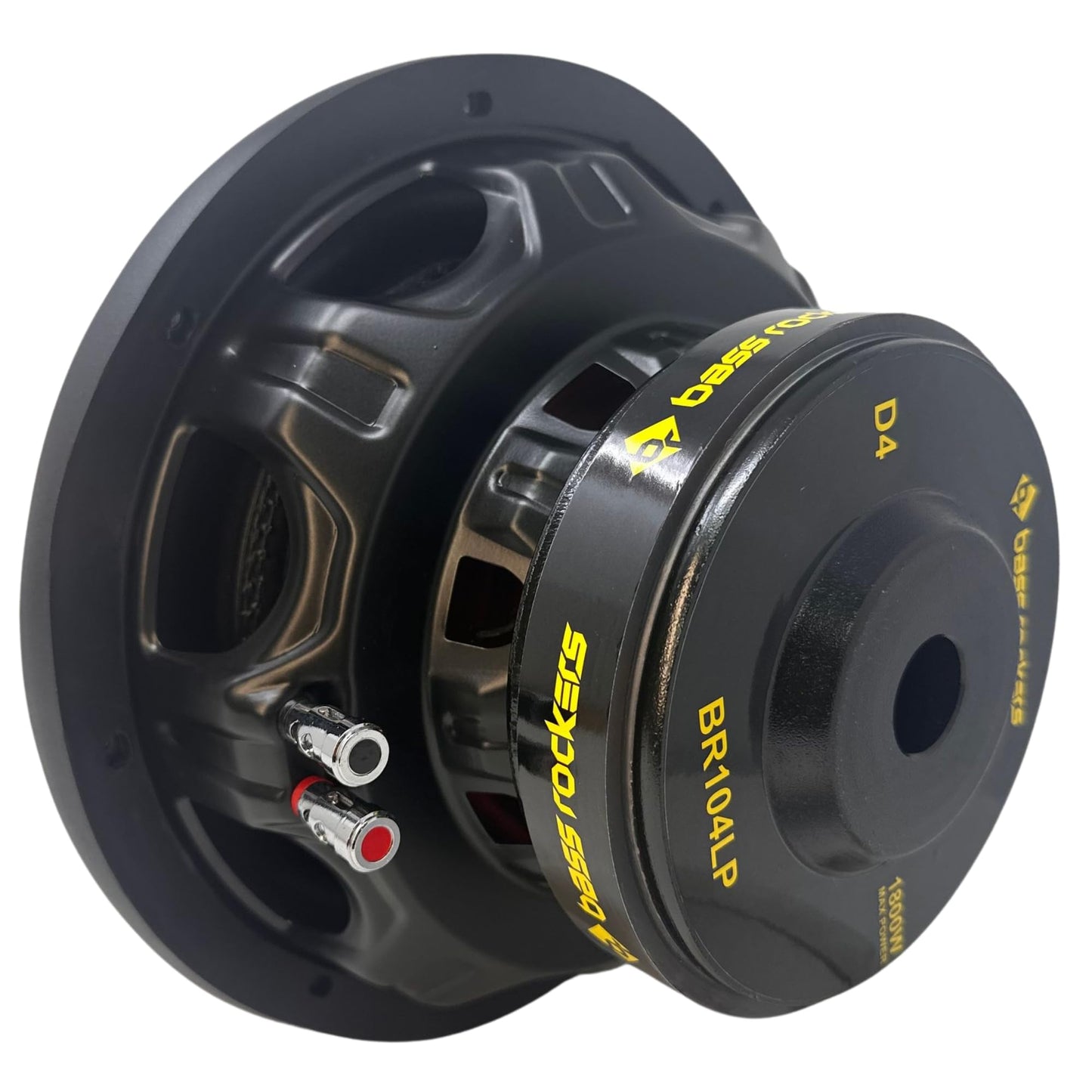 Bass Rockers BR104LP Subwoofer dual de 4 OHM de 10 pulgadas | Altavoz subwoofer de audio de alta potencia de 1800 vatios | graves profundos, alto rendimiento, sistema de sonido automotriz, alta