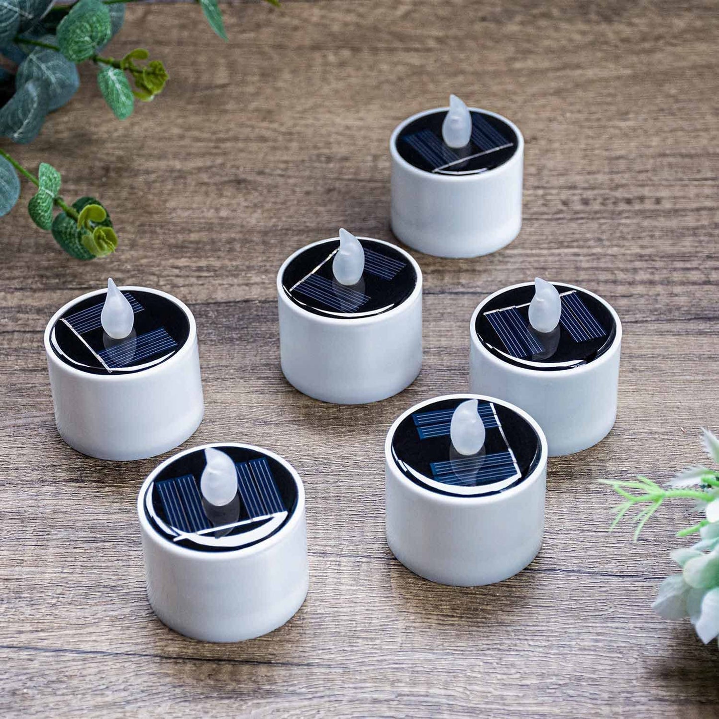 Velas de Té SingTok Blancas Impermeables Recargables con Luz LED para Decoración de Jardín