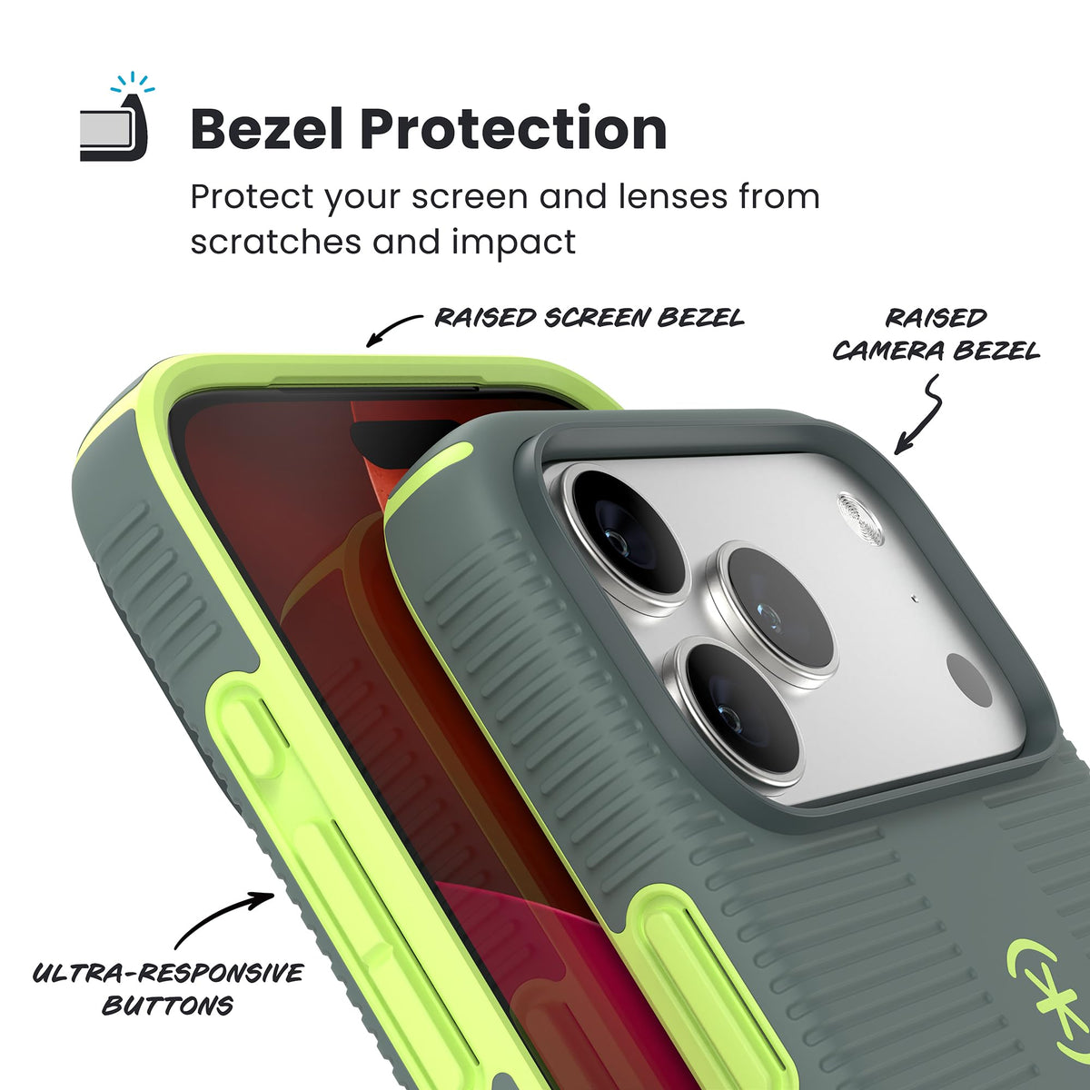 Funda CANDYSHELL Grip Speck Apple iPhone 17 Pro MAX Neo Drab Verde Brillante