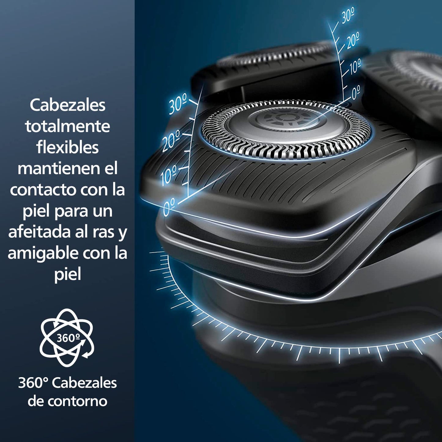 Afeitadora Eléctrica Philips Serie 5000 Negro Cuida la Piel para Hombre