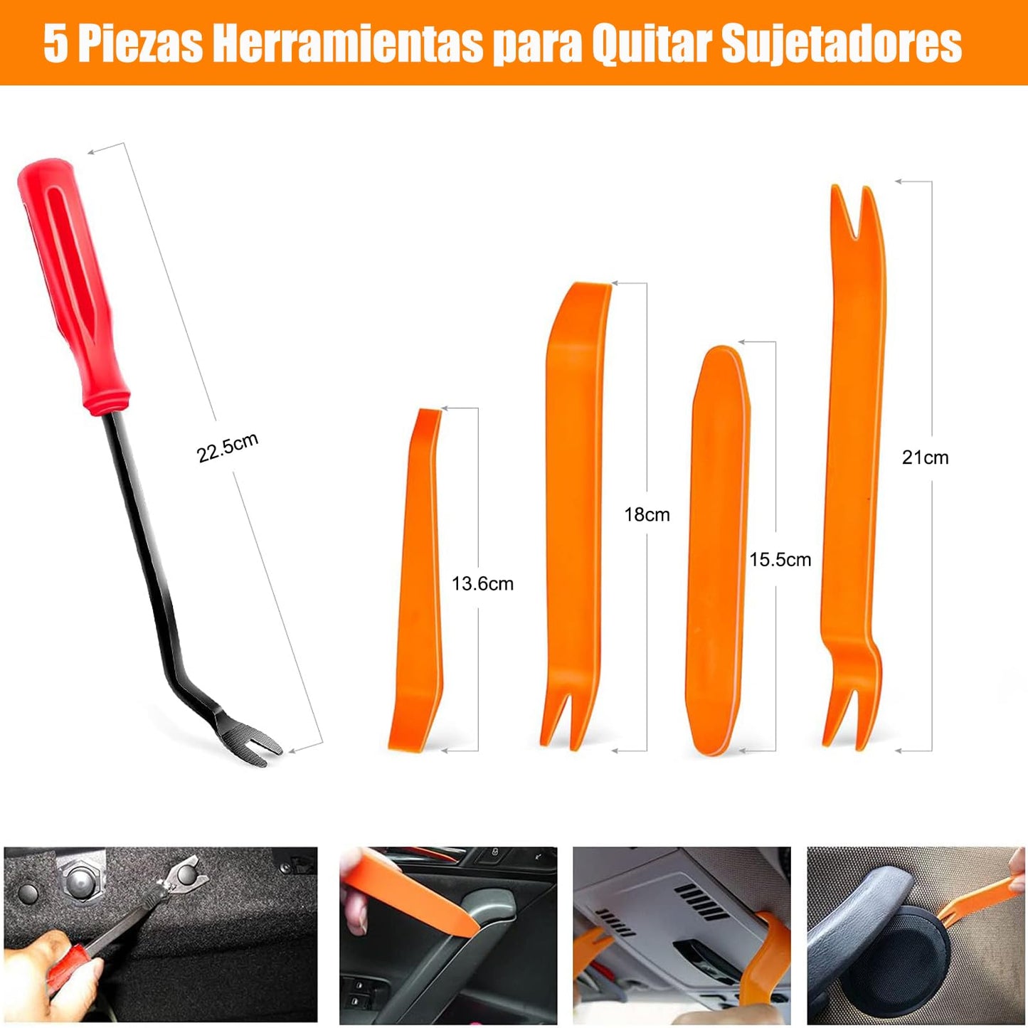 Kit de Grapas Automotrices Universal 725 Piezas con Removedor de Sujetadores 23 Tamaños