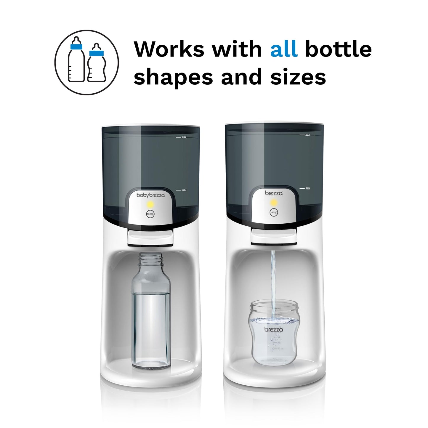 Baby Brezza Calentador instantáneo de biberones – Haz que el biberón caliente de fórmula al instante. Dispensa agua tibia 24/7. 3 temperaturas; no más esperar con un calentador de botellas tradicional