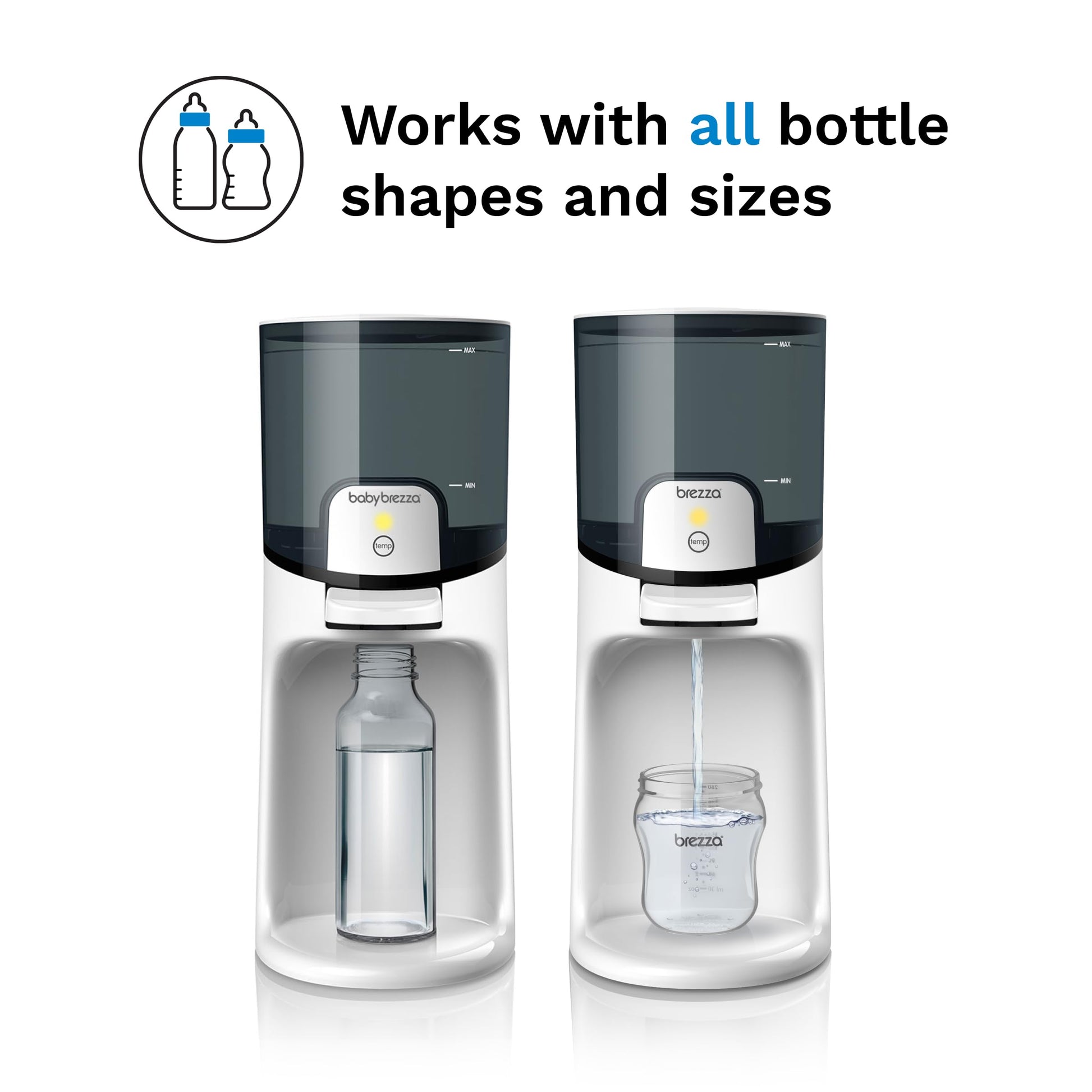 Baby Brezza Calentador instantáneo de biberones – Haz que el biberón caliente de fórmula al instante. Dispensa agua tibia 24/7. 3 temperaturas; no más esperar con un calentador de botellas tradicional