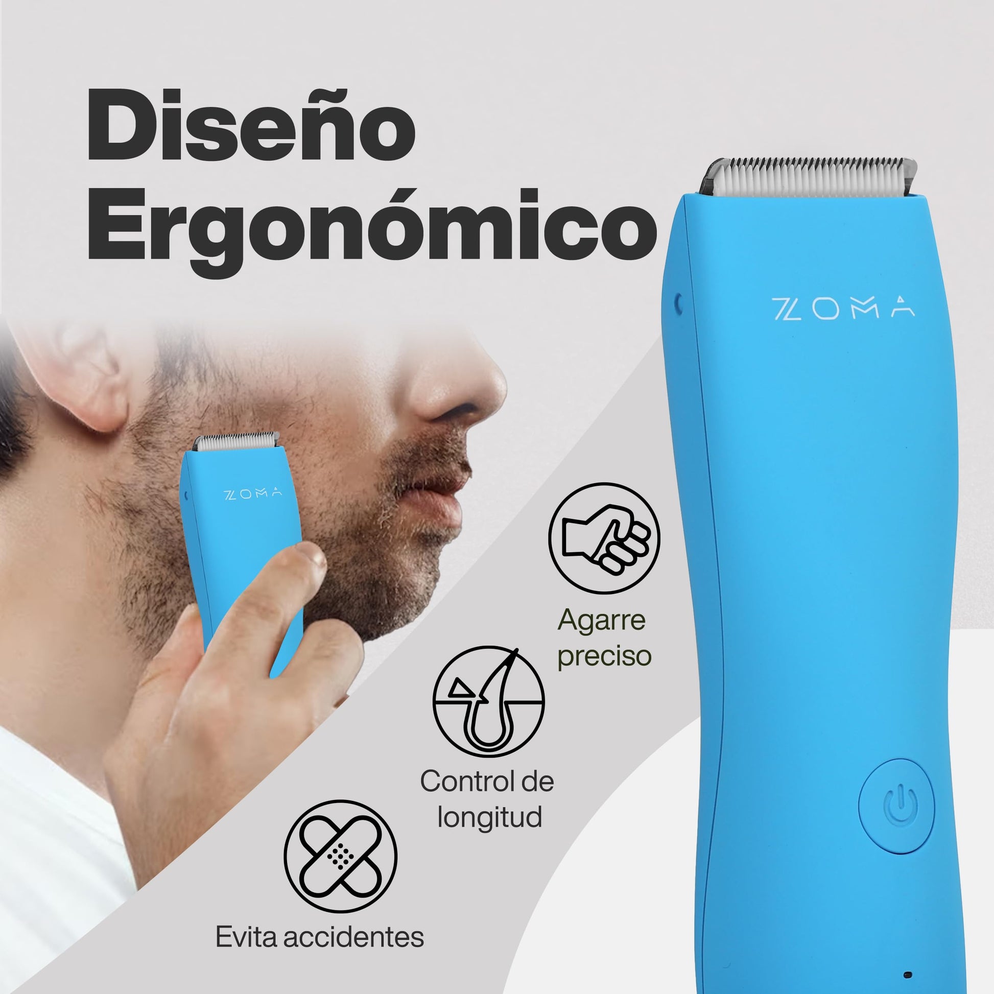 ZOMA | Rasuradoras para Hombre - Azul | Maquina para Cortar Cabello, Corporal y Zonas Íntimas | Rasuradora Electrica Hombre | Afeitadora electrica Hombre con Cuchillas de Cerámica Anti Corte