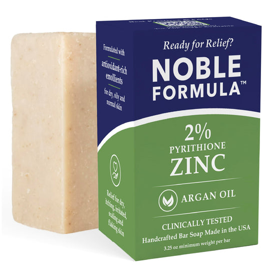 Noble Formula 2% Pyrithione Zinc (ZnP) Argan Oil Bar Soap, 3.25 oz